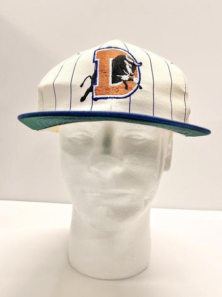 VTG Durham Bulls Snapback Hat RARE NOS MLB TAGS Striped USA NC Tampa Rays Minor - Picture 3 of 12